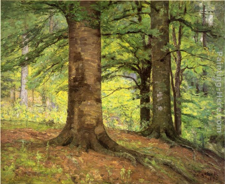 Beech Trees painting - Theodore Clement Steele Beech Trees art painting
